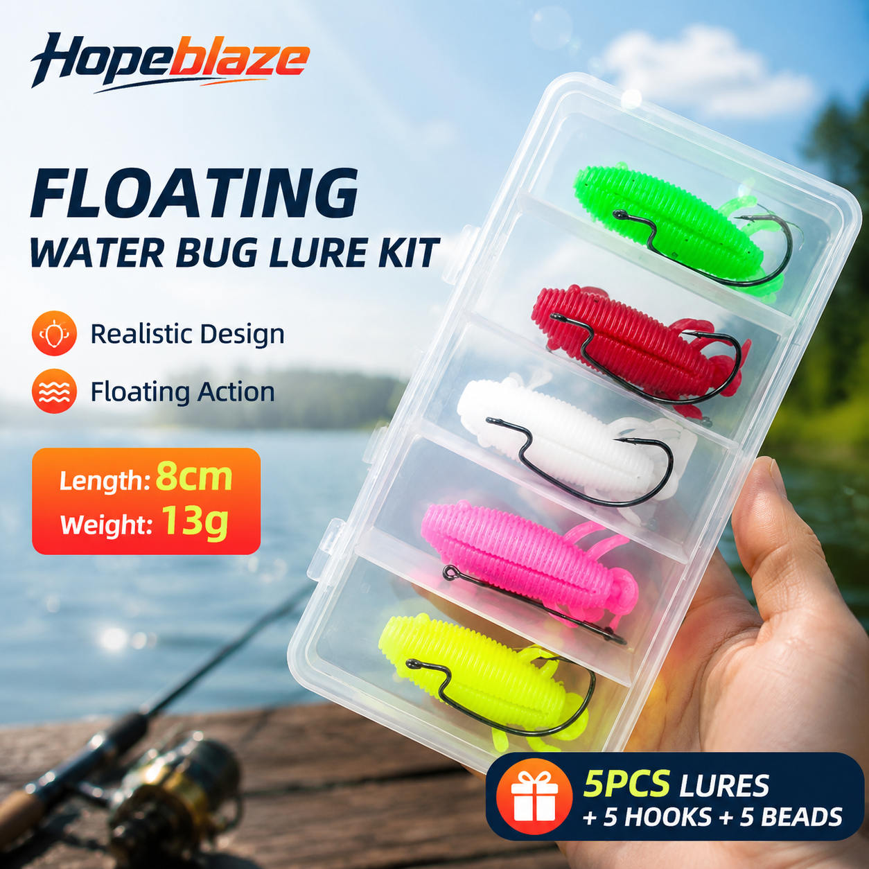 5pcs Floating Soft Frog Lure T - Fishing Hook Offset recension och pris