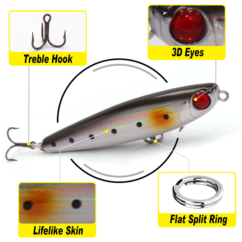 TacklePRO PE05 Pencil lure sti - Fishing Hook Treble recension och pris