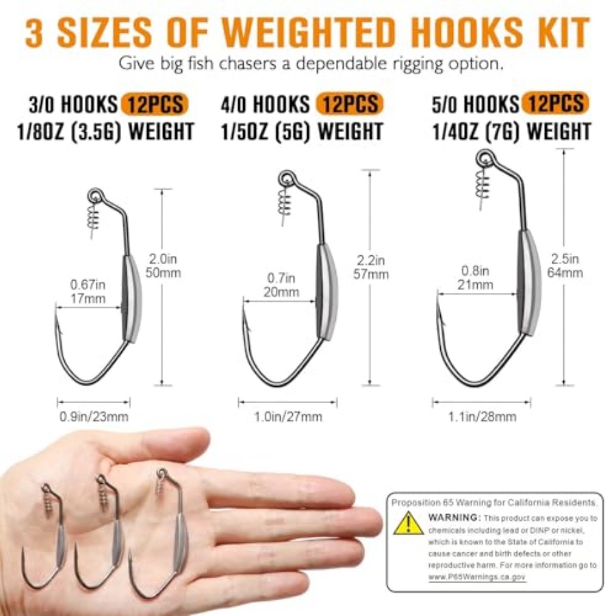 12PCS/44PCS Weighted Swimbait  - Fishing Hook Weedless recension och pris