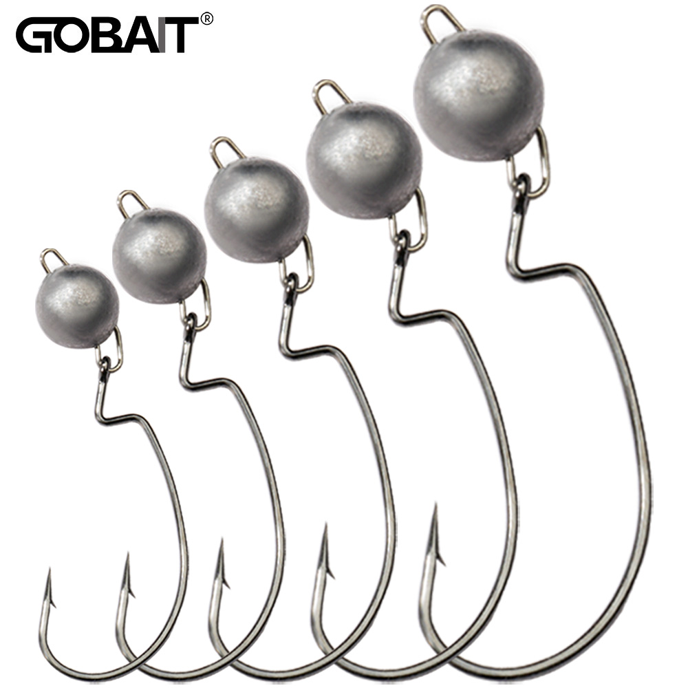 5Pcs Metal Jig Head Worm Hooks - Fishing Hook Offset recension och pris