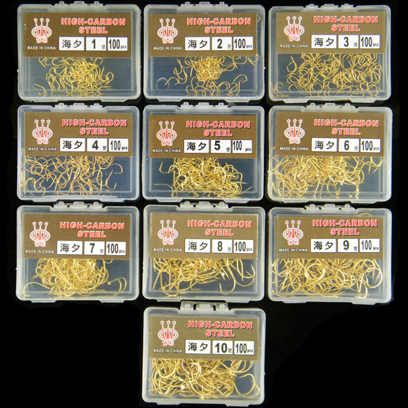 【100pcs Boxed Haiyu Fish Hooks - Fishing Hook Assortment recension och pris
