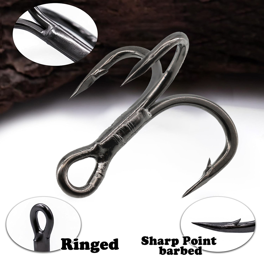 6X Fishing Treble Hooks Black  - Fishing Hook Offset recension och pris