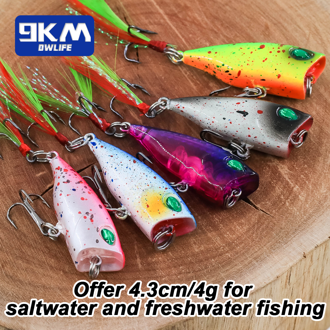 Minnow Lures Popper Set Crankb - Fishing Hook Treble recension och pris