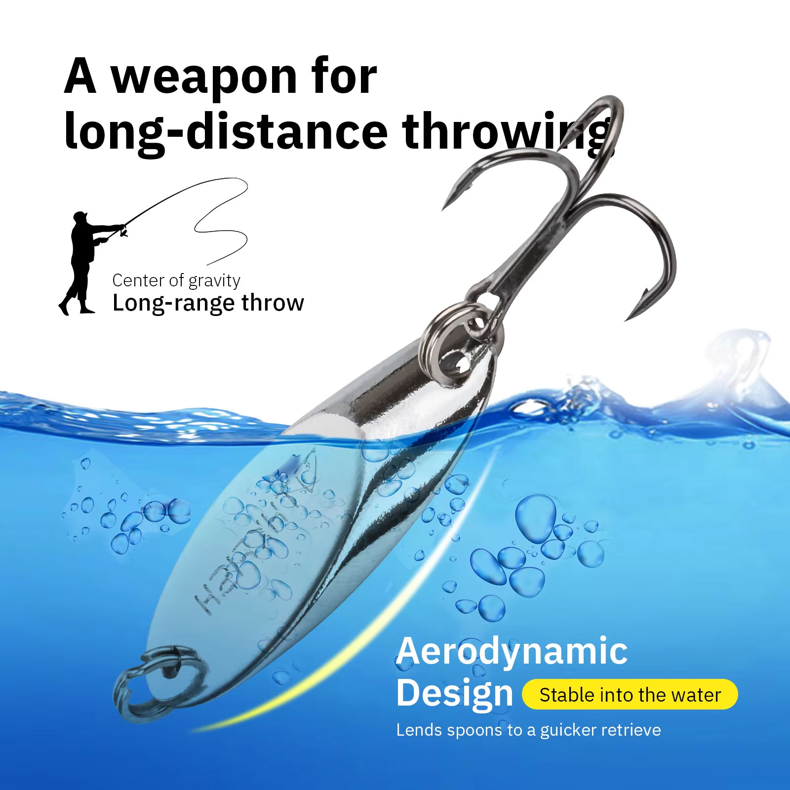 5pcs Metal Spinner Spoon Lures - Fishing Hook Treble recension och pris